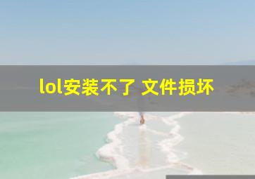 lol安装不了 文件损坏